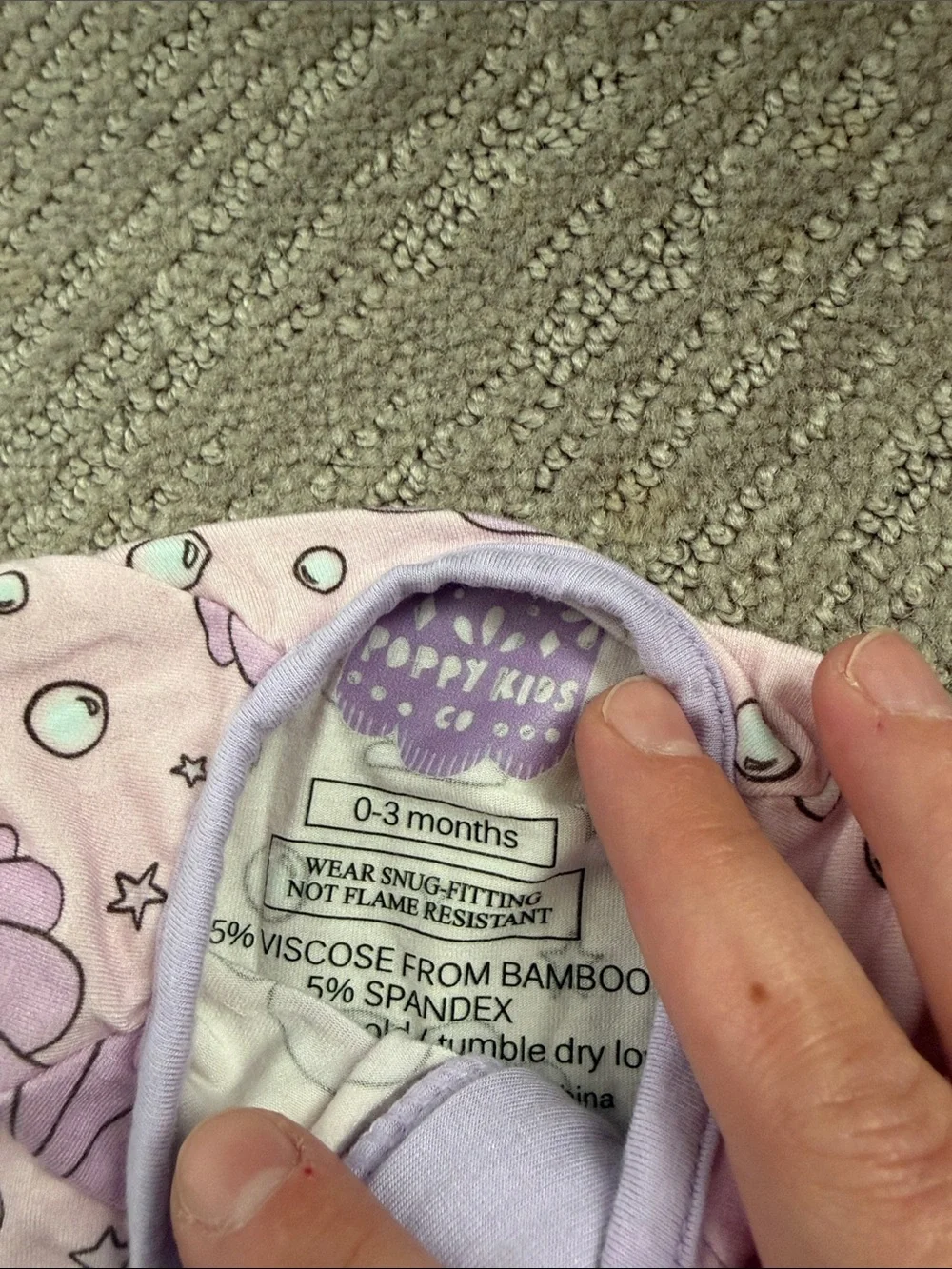 Poppy kids co bamboo sea shell pajamas 0/3M